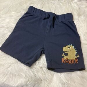 H&M Youth Boy Size 7 Navy Blue Dino Graphic with ROARR Print Knit Shorts